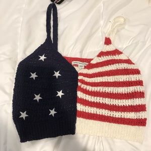 American Eagle Outfitters Tops - American flag knit crop top American Eagle Outfitters Tops - American flag knit crop top